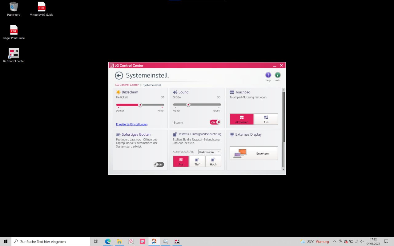 [21/12/2021] LG Control Center: Systemeinstellungen. (1)