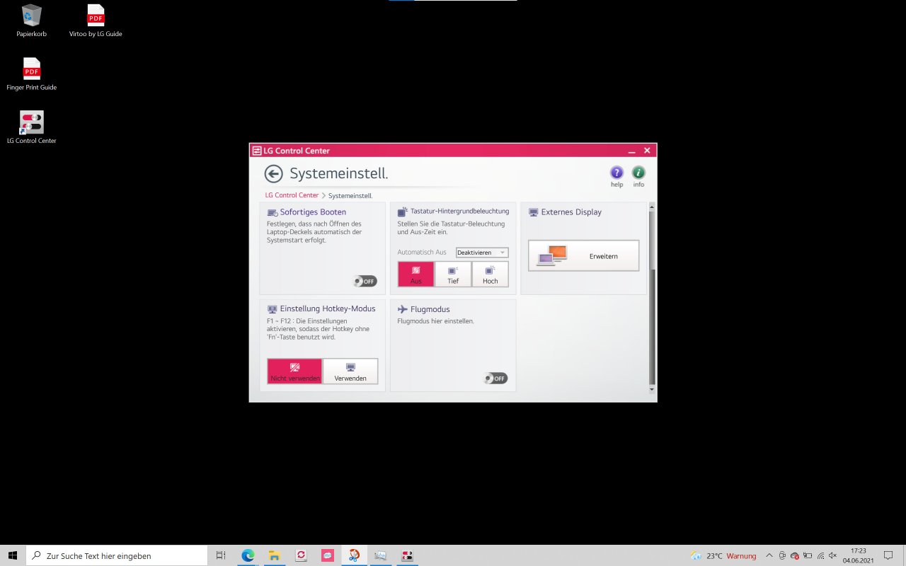 [21/12/2021] LG Control Center: Systemeinstellungen. (2)