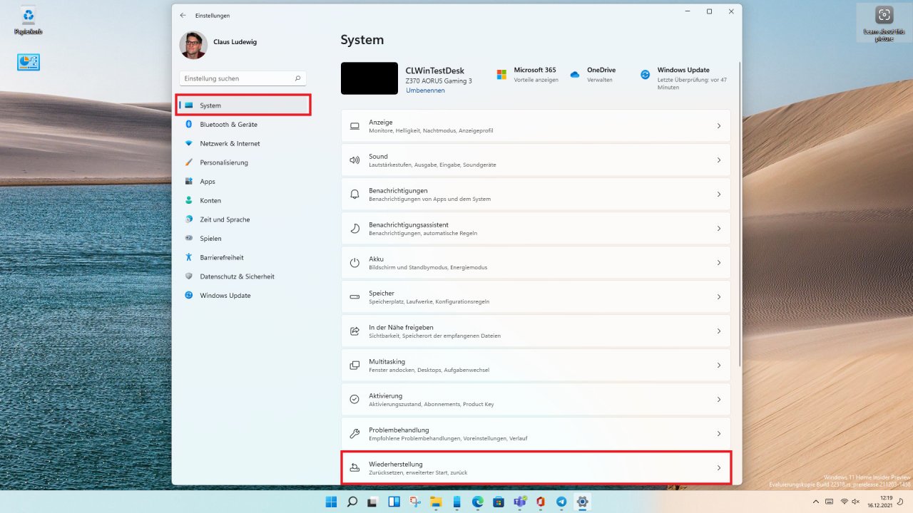 [16/12/2021] Windows 11 UEFI BIOS aufrufen 01