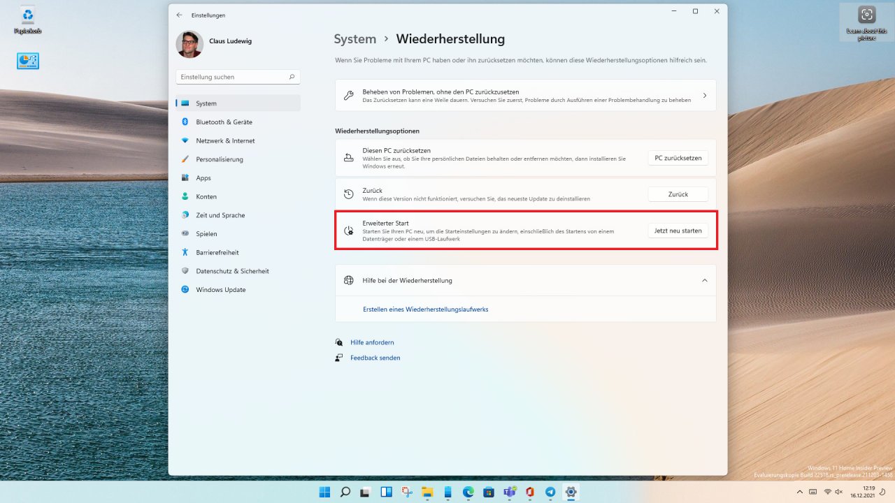[16/12/2021] Windows 11 UEFI BIOS aufrufen 02