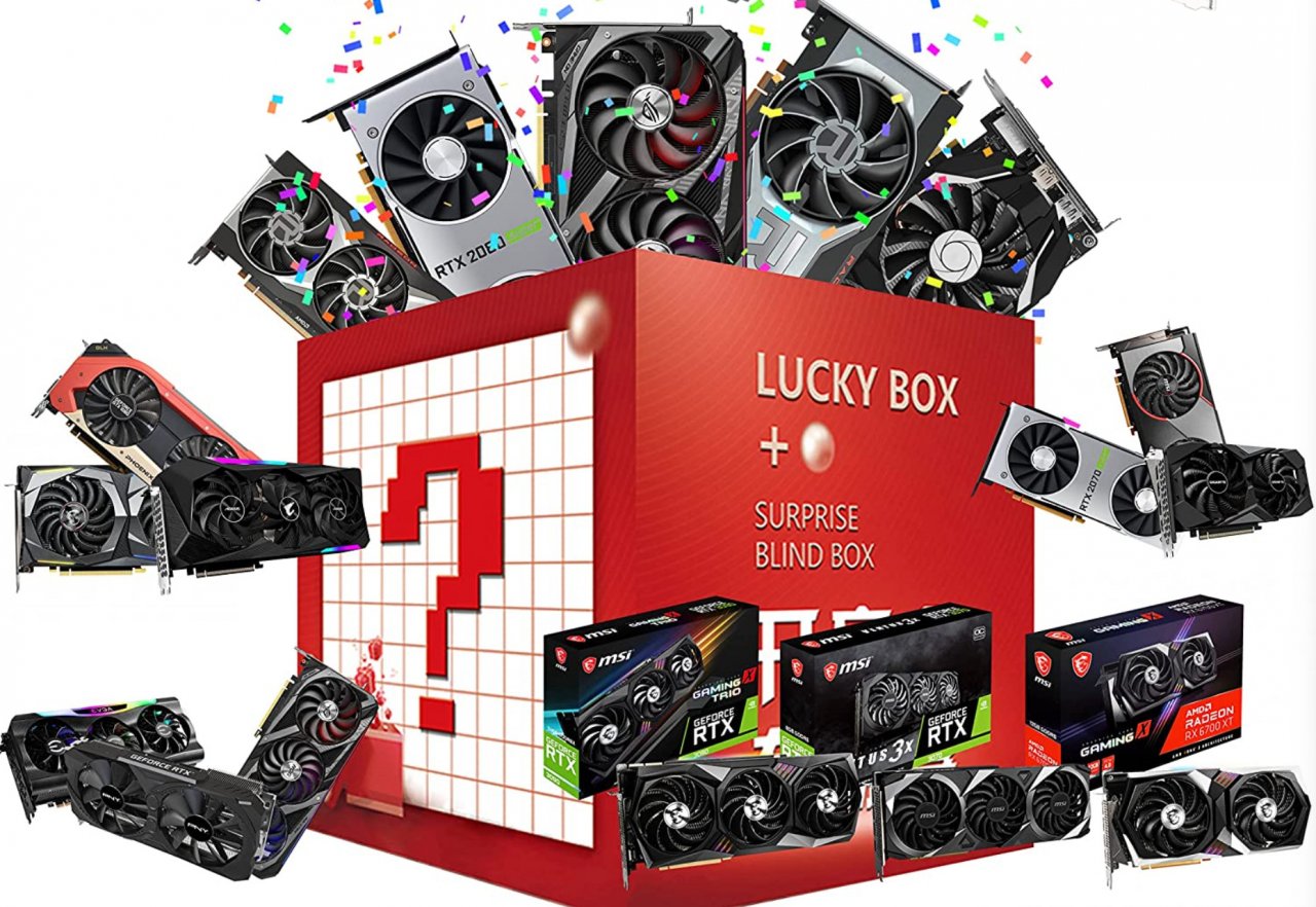 [19/01/2022] Derzeit kann man über das japanische Amazon Lootboxen mit Grafikkarten von Nvidia und AMD für etwa 100 bis125 US-Dollar erwerben.