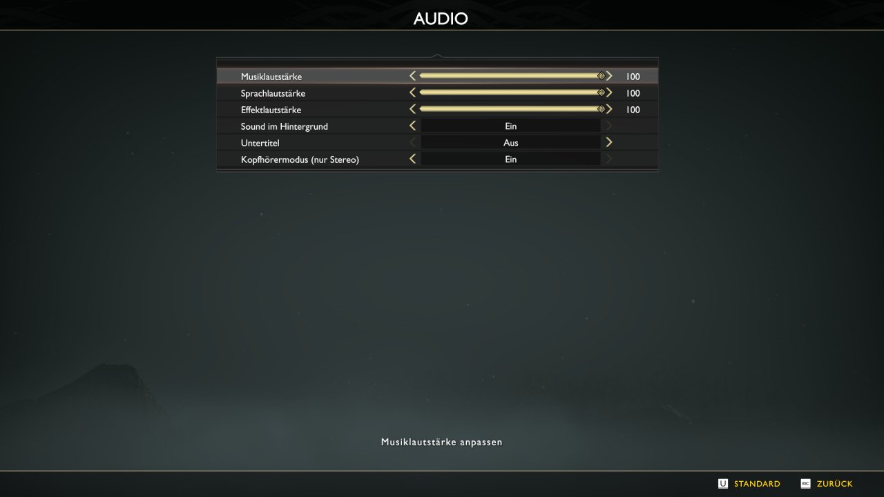 God of War - Menü - Audio