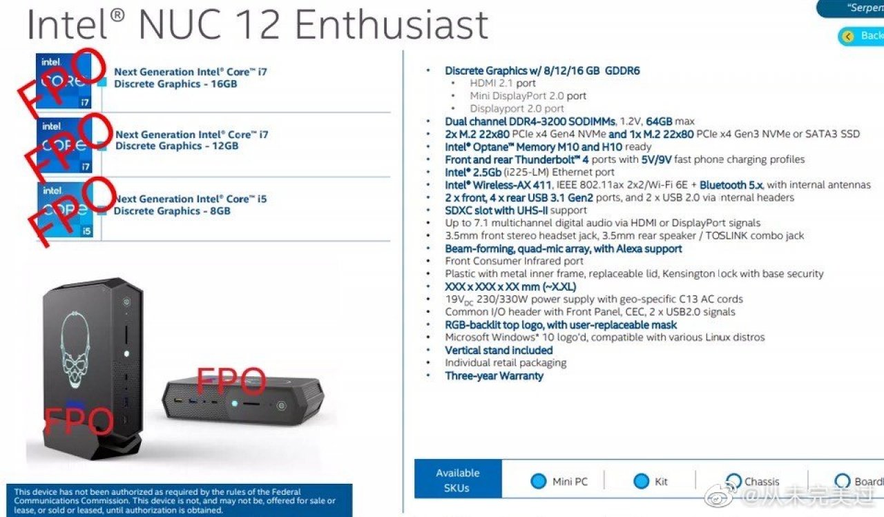 [10/01/2022] Intel NUC 12: Dragon und Serpent Canyon sowie 