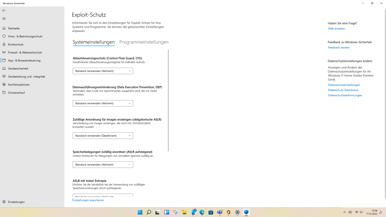 [17/01/2022] Microsoft Defender Exploit Schutz