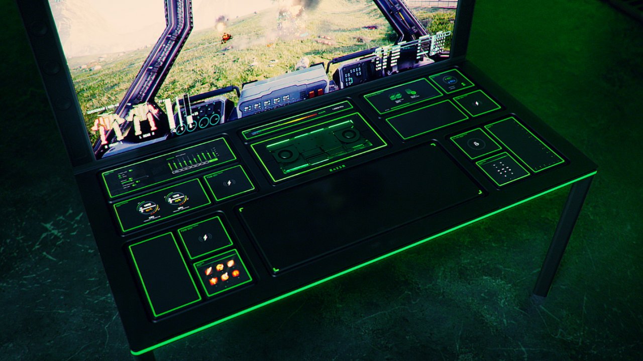 [06/01/2022] Erster echter Gaming-Schreibtisch: Razer präsentiert Modell mit integriertem PC (2)