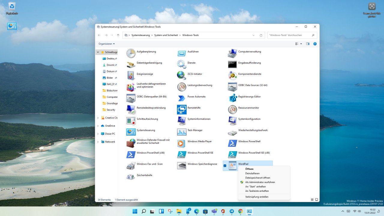 [13/01/2022] Windows Tools in Windows 11.