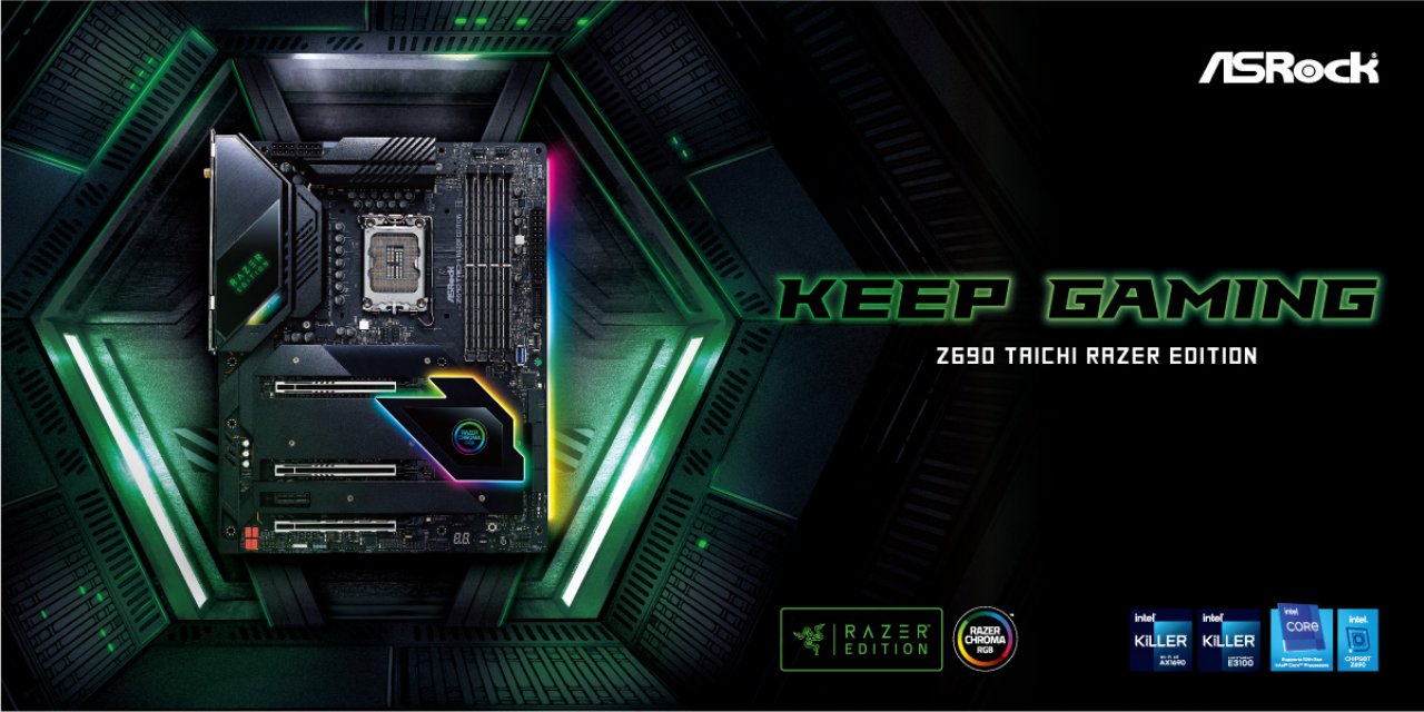 [05/01/2022] ASRock: Chroma-Mainboard Z690 Taichi Razer Edition vorgestellt (1)