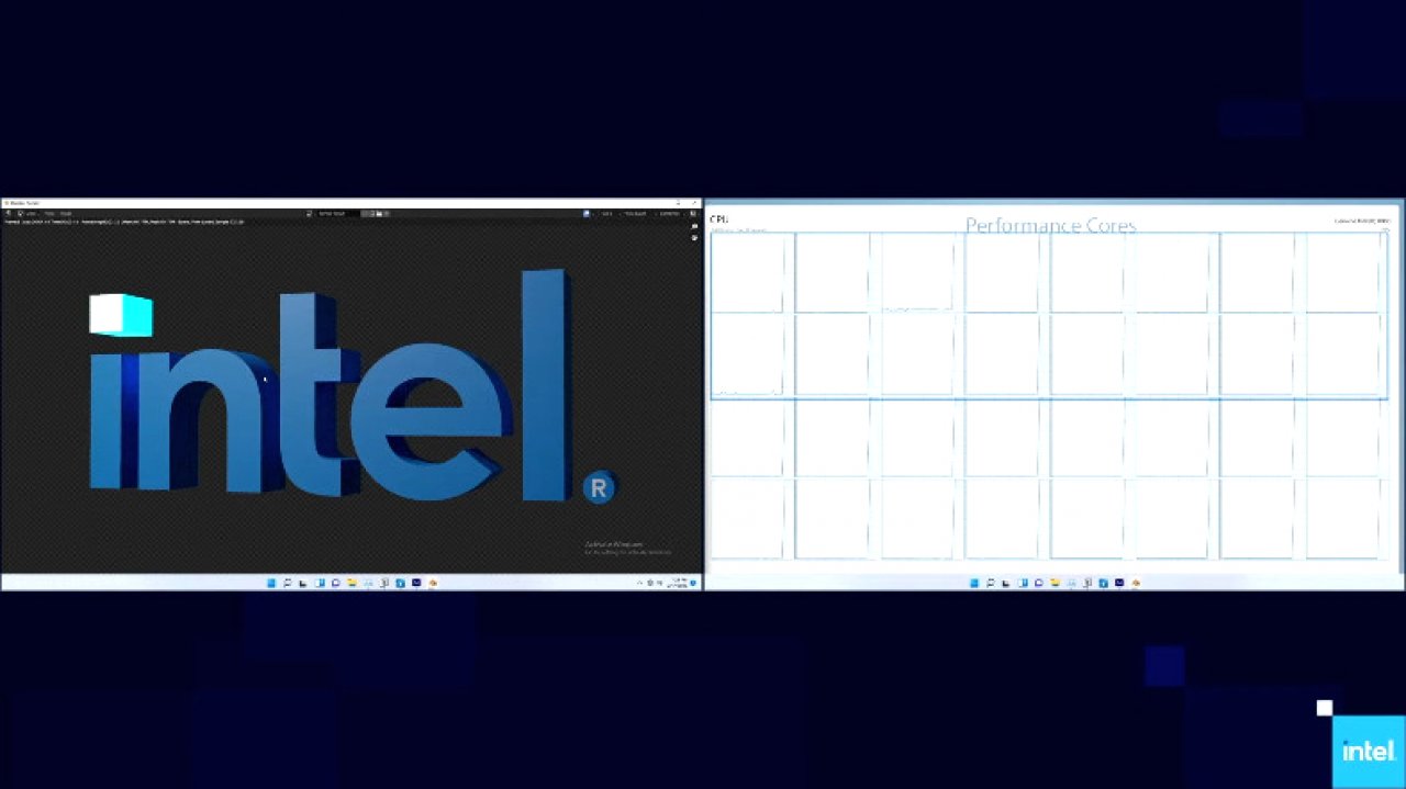 [18/02/2022] Raptor Lake Demo: Intel zeigt Auslastung mit Adobe Premiere und Blender (1)