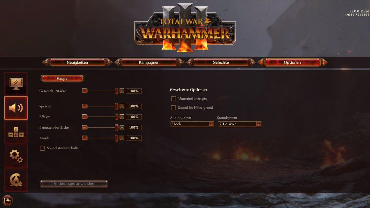 Total War Warhammer 3 - Menü - Sound
