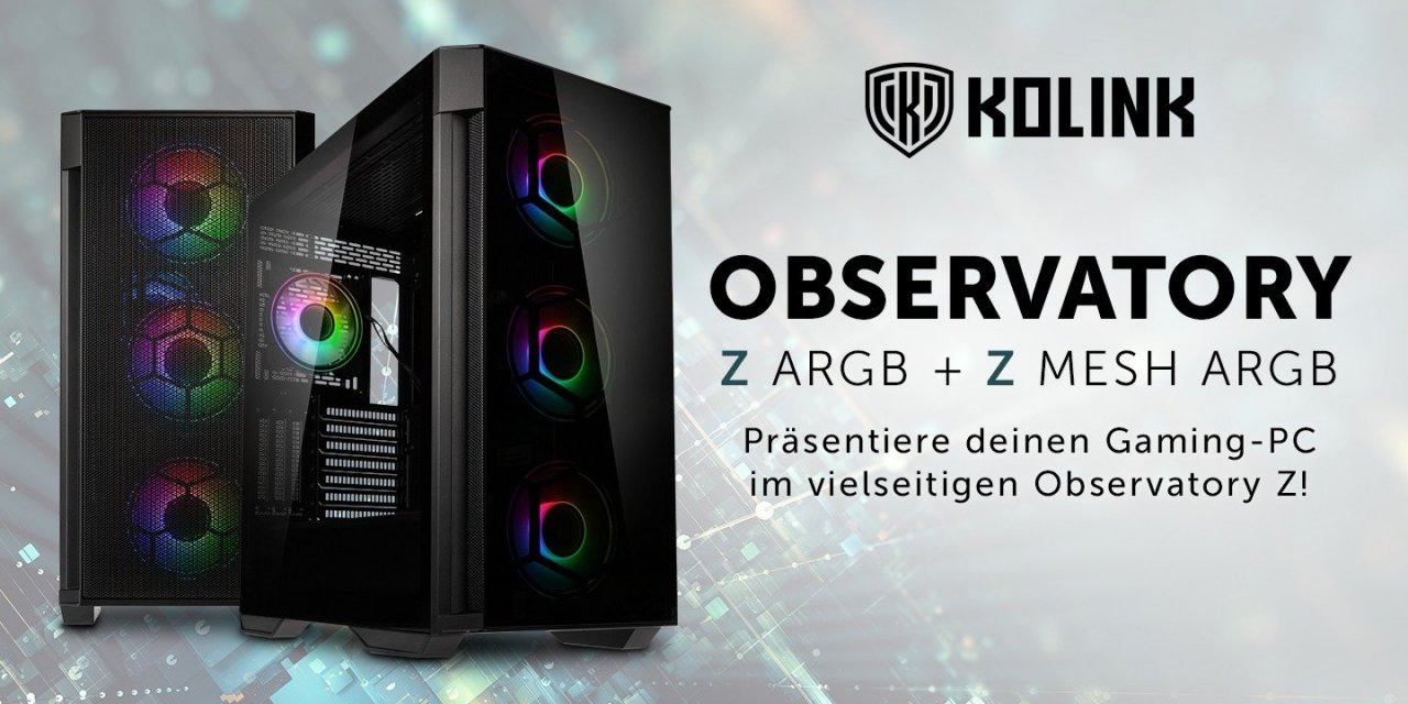 [23/02/2022] Kolink Oberservatory Z: Gehäuse mit gläserner Front oder Mesh (1)