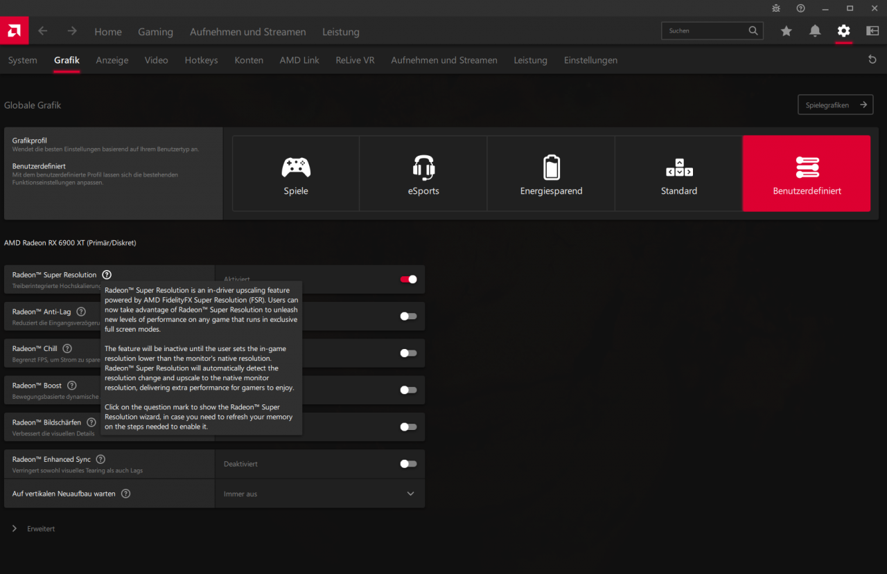 [16/03/2022] AMD Software Adrenalin Edition 22.3.1: Radeon Super Resolution (RSR) ist 