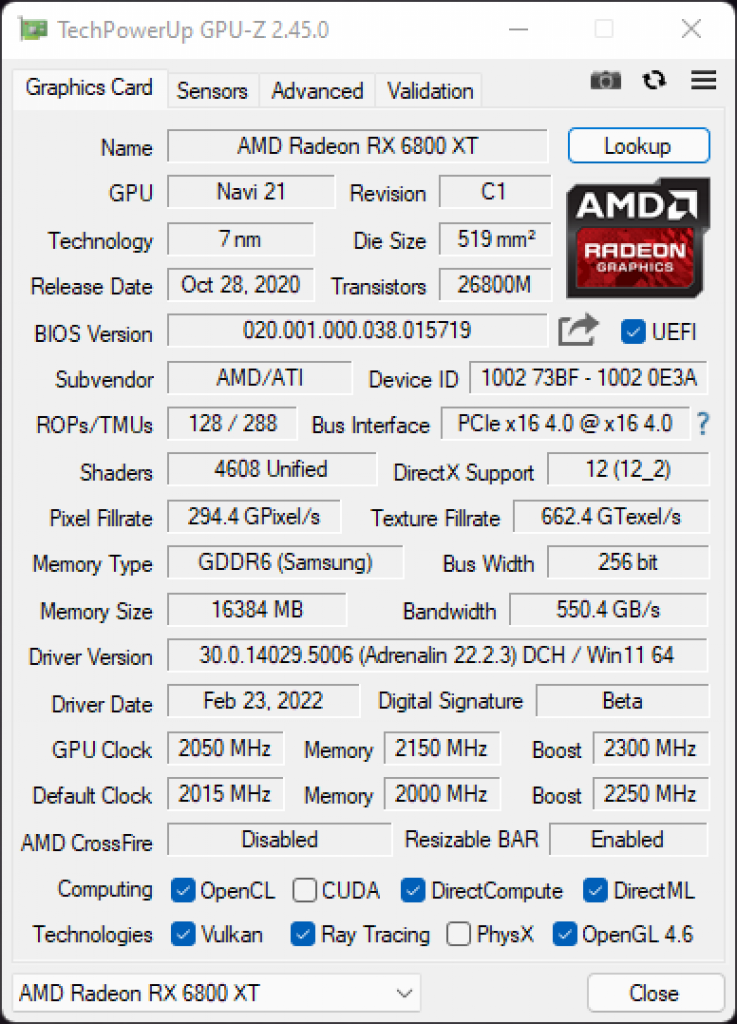 [28/03/2022] GPU-Z 2.45