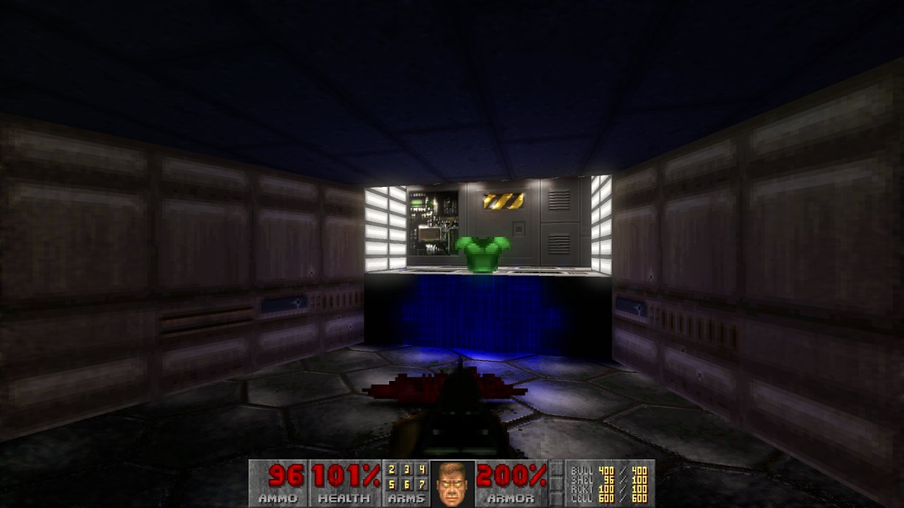 [27/04/2022] Doom Ray Traced - insbesondere die Schatten und in düsteren, nur wenig erhellten Gebieten ist die starke temporale Verrechnung des Raytracings sichtbar. Dies ist auch bei einigen Lichteffekten auffällig. Das Bröseln verbessert sich bei steigender Bildrate, wird aber erst bei sehr hohen unscheinbar. Das Raytracing-Licht ist zudem langsam: Einige Effekte, etwa Spiegelungen, sind noch zu sehen, wenn das ursprünglich gespiegelte Objekt, wie ein Geschoss, bereits verschwunden ist.