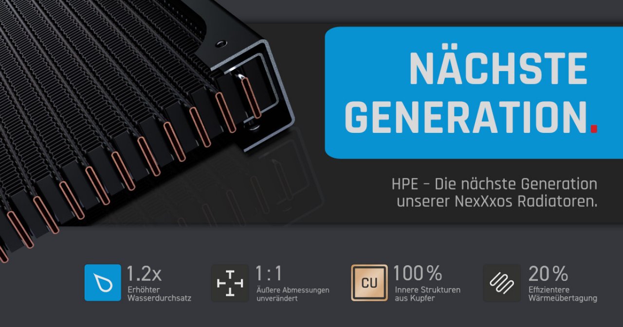 [19/04/2022] Nexxxos HPE: Alphacool präsentiert verbesserte Vollkupfer-Radiatoren.