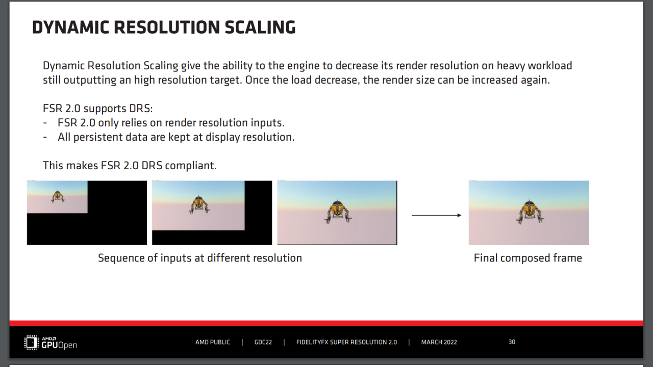 [12/05/2022] AMD FSR 2.0 - GDC Slides - Dynamic Resolution Scaling