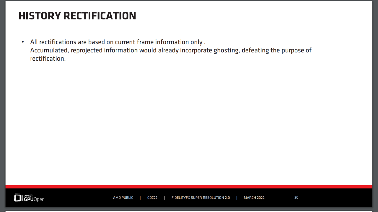 [12/05/2022] AMD FSR 2.0 - GDC Slides - History Rectification