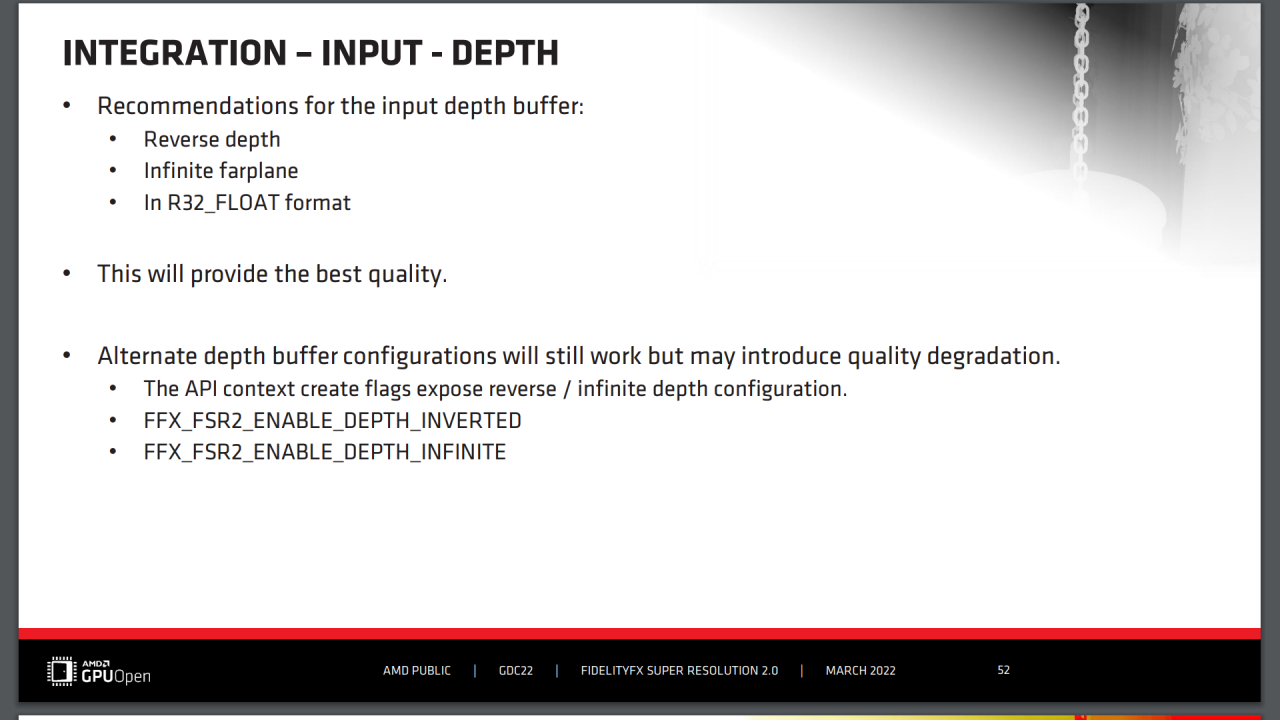 [12/05/2022] AMD FSR 2.0 - GDC Slides - Integration - Input - Depth