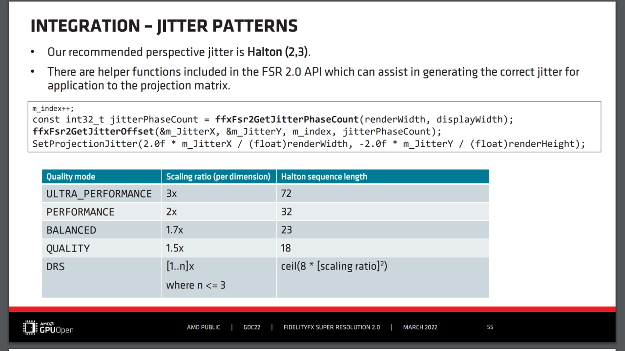 [12/05/2022] AMD FSR 2.0 - GDC Slides - Integration - Input - Jitter Patterns