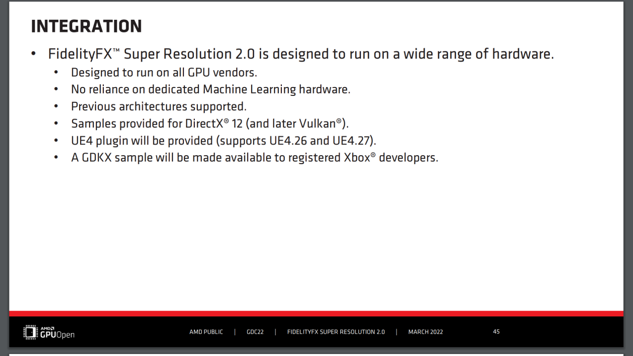 [12/05/2022] AMD FSR 2.0 - GDC Slides - Integration