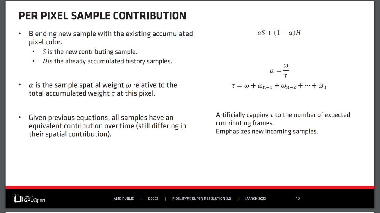 [12/05/2022] AMD FSR 2.0 - GDC Slides - Per Pixel Sampling Contribution (2)