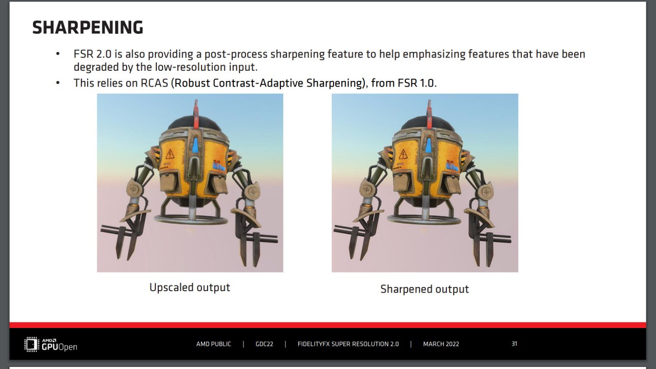 [12/05/2022] AMD FSR 2.0 - GDC Slides - Sharpening