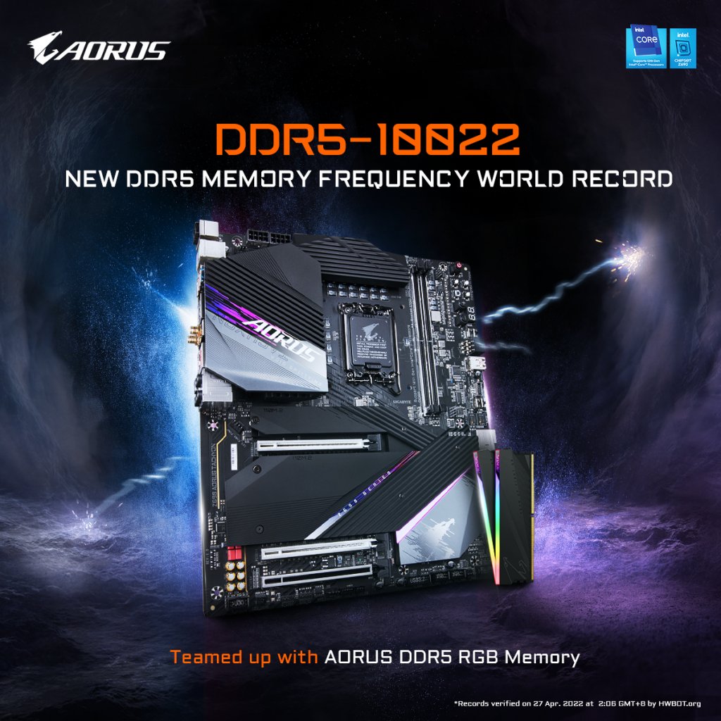 [03/05/2022] Overclocking-Rekord: Gigabyte schlägt MSI mit DDR5-10022