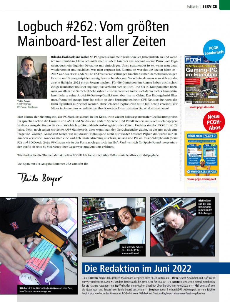 [27/06/2022] Einstiegsworte des Chefredakteurs&nbsp;zur 262. Ausgabe: