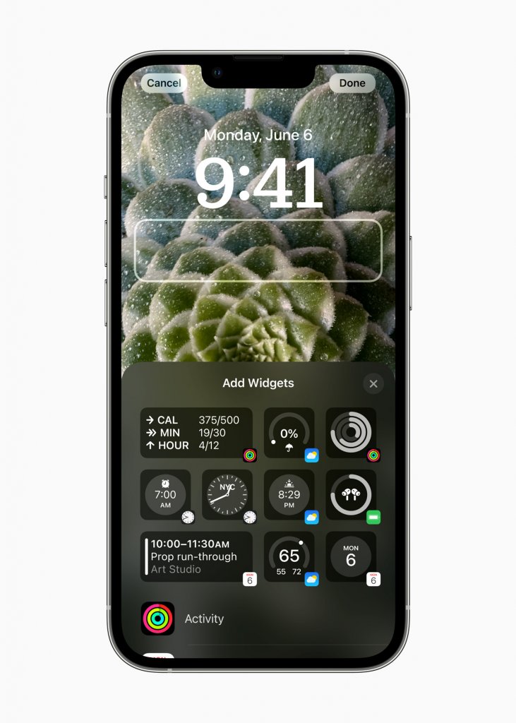 [07/06/2022] Apple WWDC22 iOS16 Personalized Lockscreen Add Widgets 220606