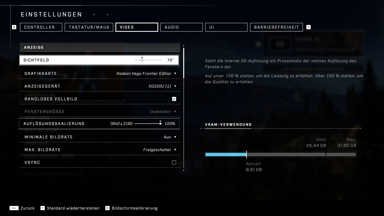 Radeon Vega FE: "32 GiByte VRAM" in Halo Infinite