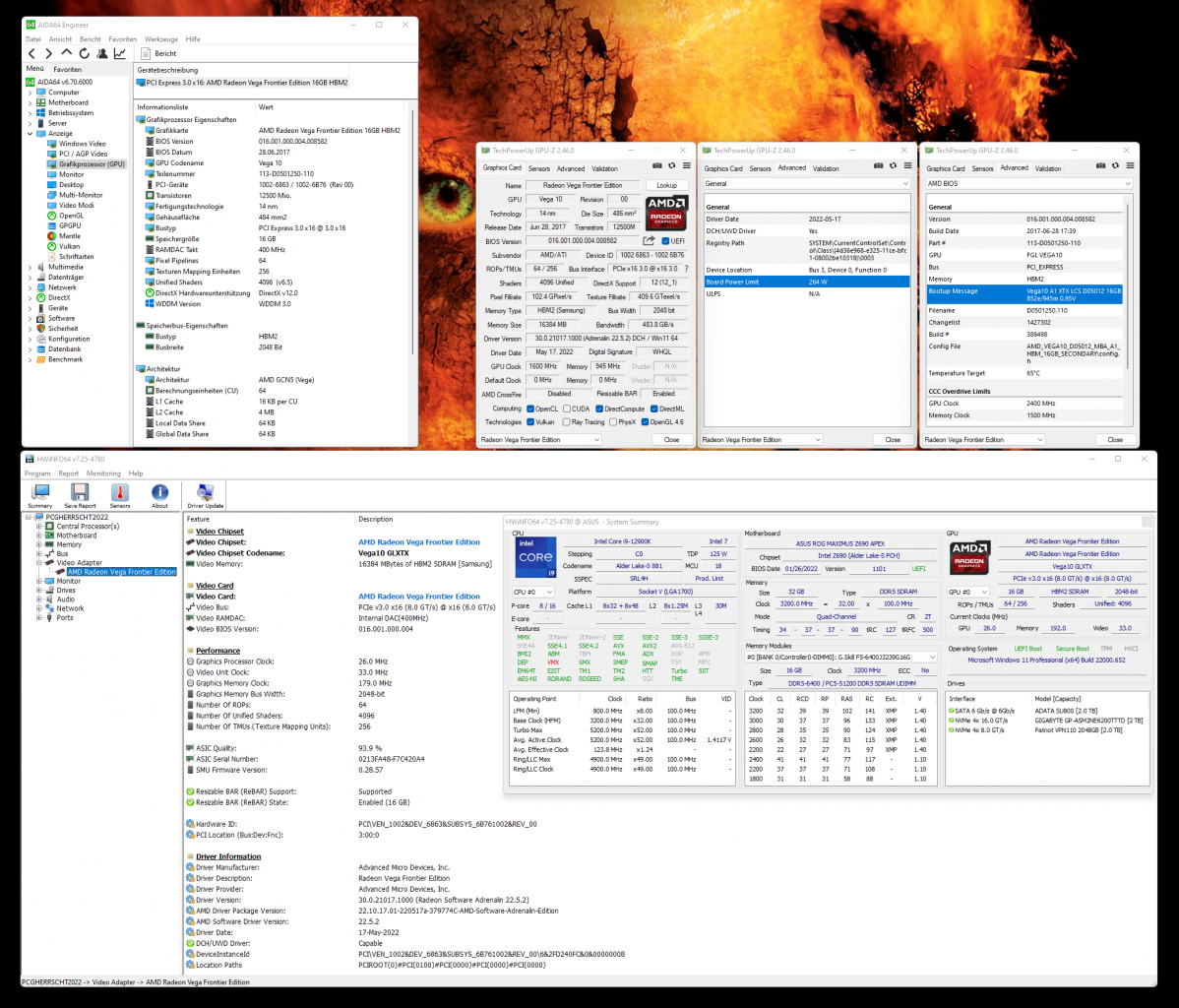 [30/06/2022] AMD Radeon Vega Frontier Edition LCS im Jahr 2022