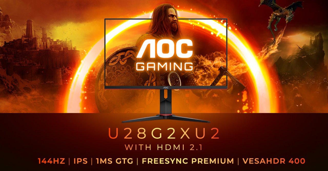 [13/07/2022] AOC präsentiert mit dem neuen 28-Zoll-großen Gaming-Monitor U28G2XU2 den Nachfolger des aktuellen U28G2XU, der 144 Hz mit einer UHD-Auflösung kombiniert. (5)