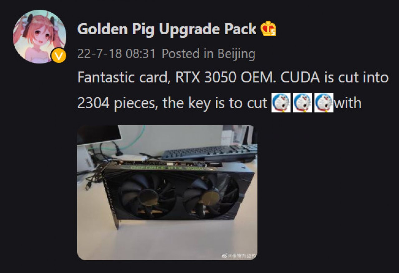 [19/07/2022] GPU-Wirrwarr: Geforce RTX 3050 kann in Komplett-PCs schwächer sein