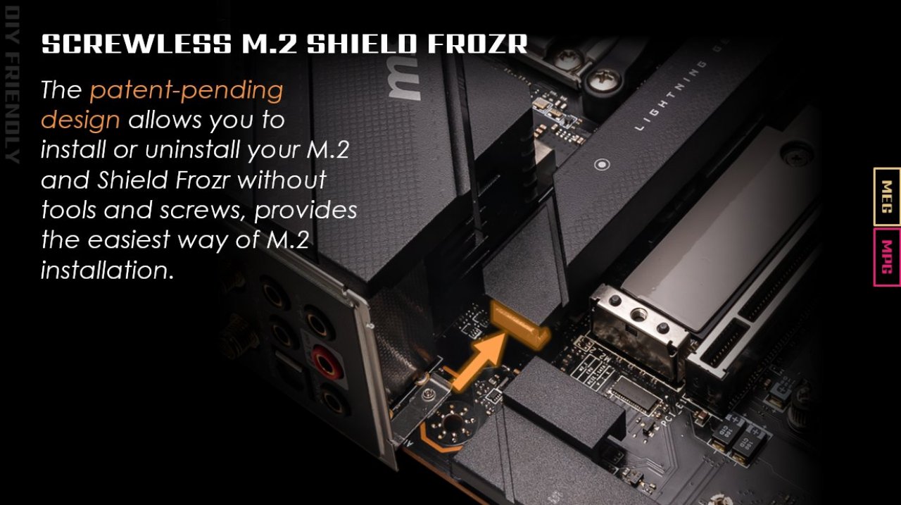 [17/07/2022] Ab Ryzen 7000: MSI mit schraubenloser M.2-SSD-Montage für manche X670- und B650-Mainboards