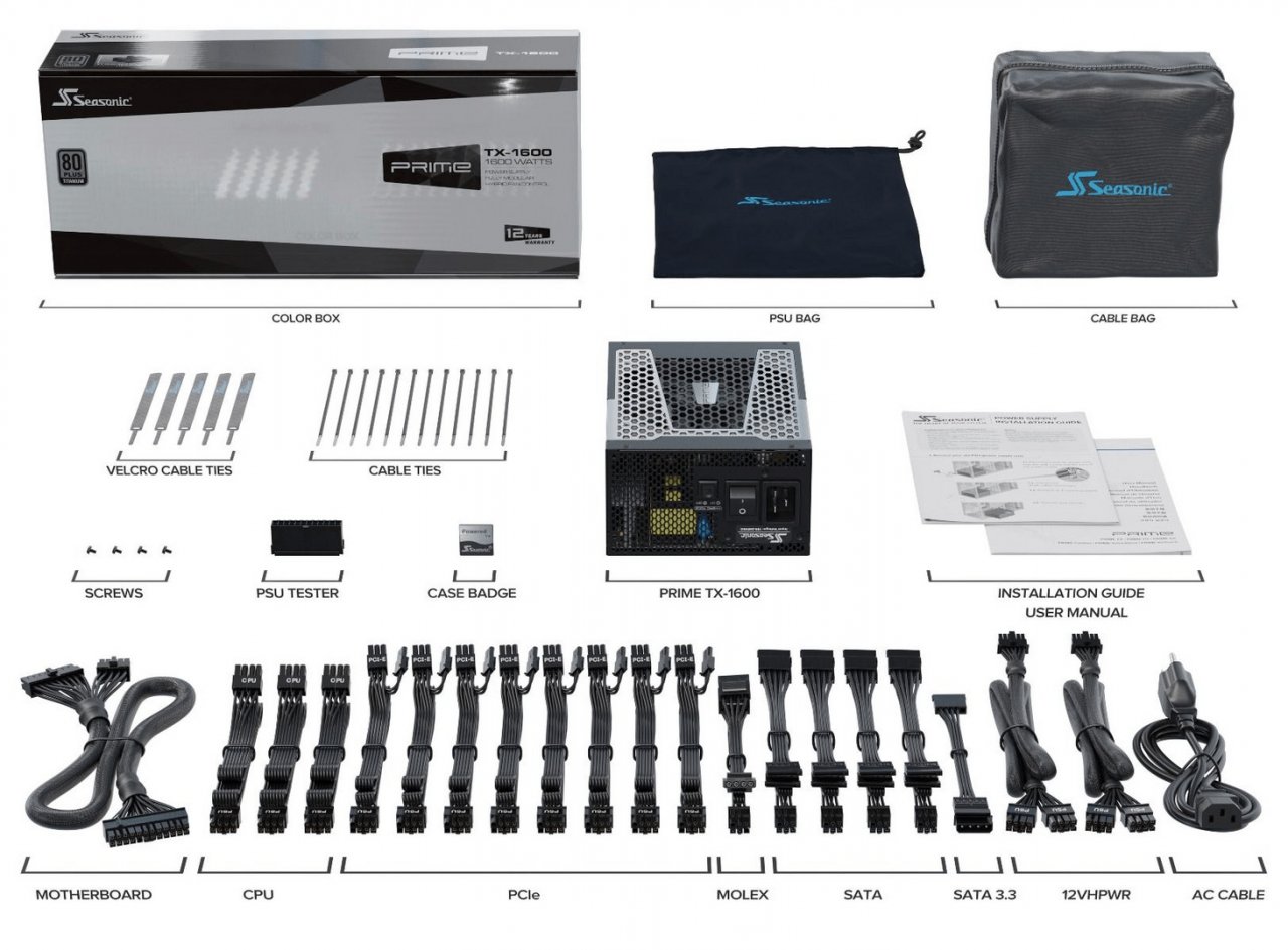 [11/07/2022] Seasonic Prime TX 1600: Ausstattung.