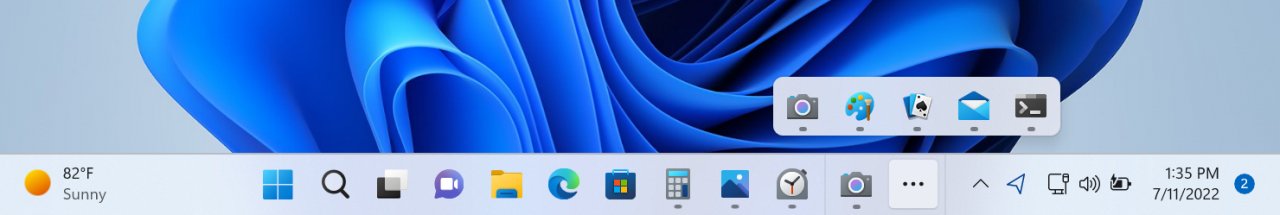 [21/07/2022] Überlauf der Taskleiste bei Windows 11.