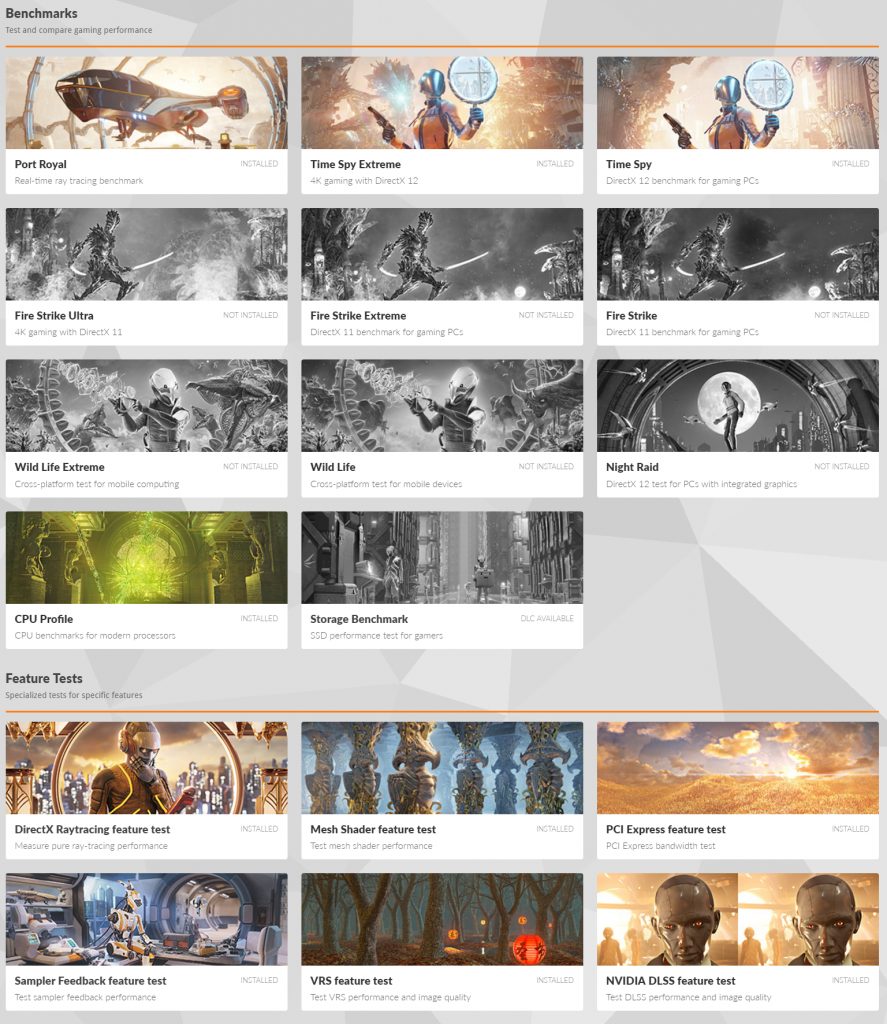 [04/08/2022] 3DMark Tests & Benchmarks.