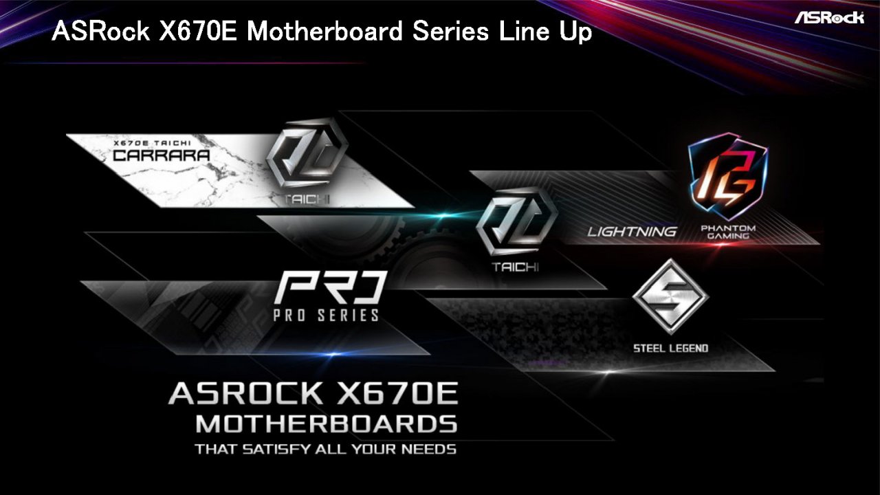 [05/08/2022] AM5-Motherboard-Showcase von AMD, Asrock, Asus, Biostar, Gigabyte und MSI (16): Die Hierarchie von Asrocks Mainboard-Brandings wird auch mit dieser Übersicht nicht klarer. Zusätzlich bot der Hersteller zuletzt noch 