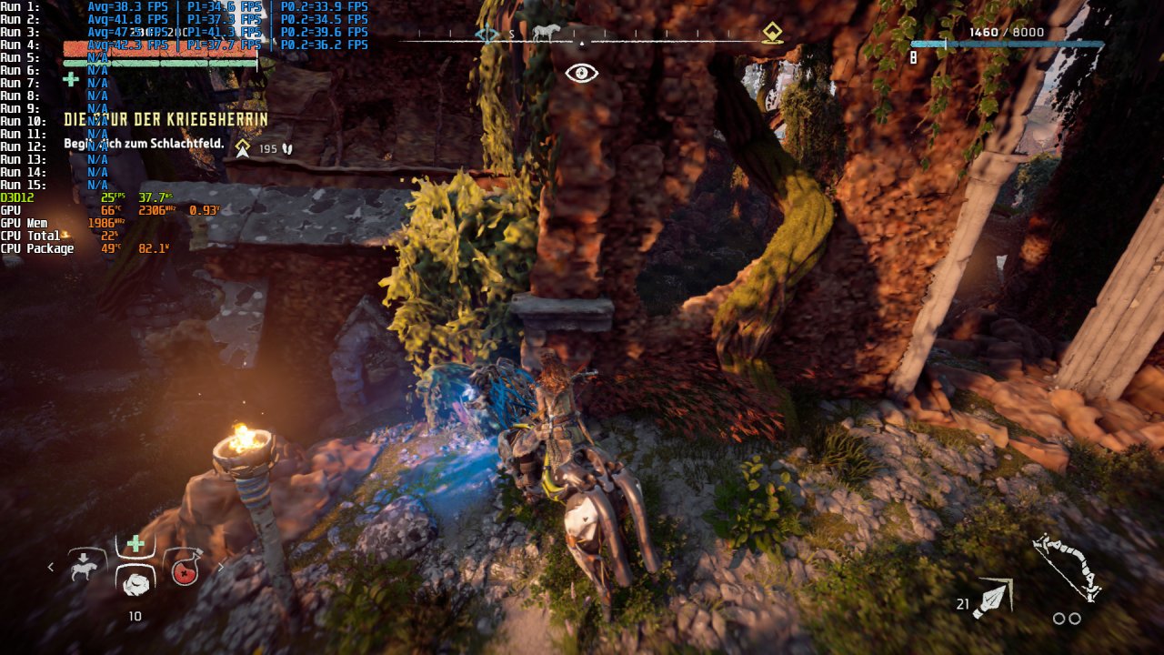 Horizon Zero Dawn mit Radeon RX 6400 und 6500 XT: Texturmatsch wegen Speichermangel