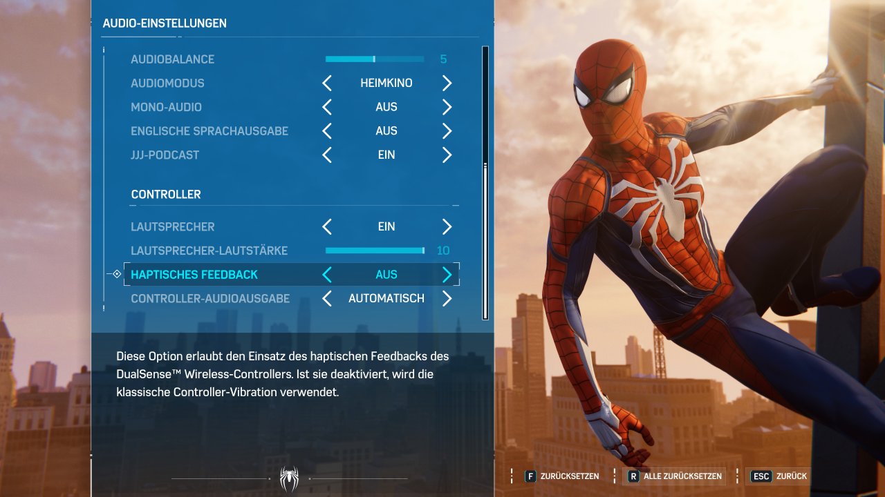[10/08/2022] Marvel's Spider Man Remastered PC - Menü - 04 - Audio (2)