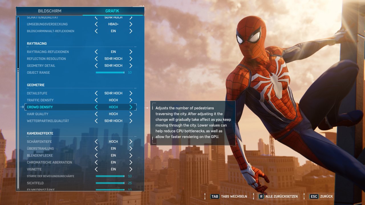[10/08/2022] Marvel's Spider Man Remastered PC - Menü - 00 - Grafik (2)