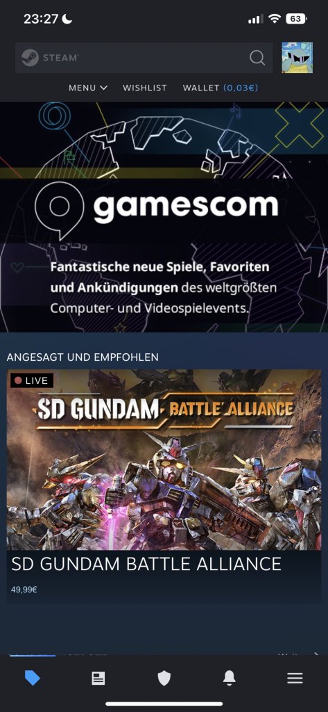 [25/08/2022] Neue Steam Mobile App 2022 Angebotsseite.