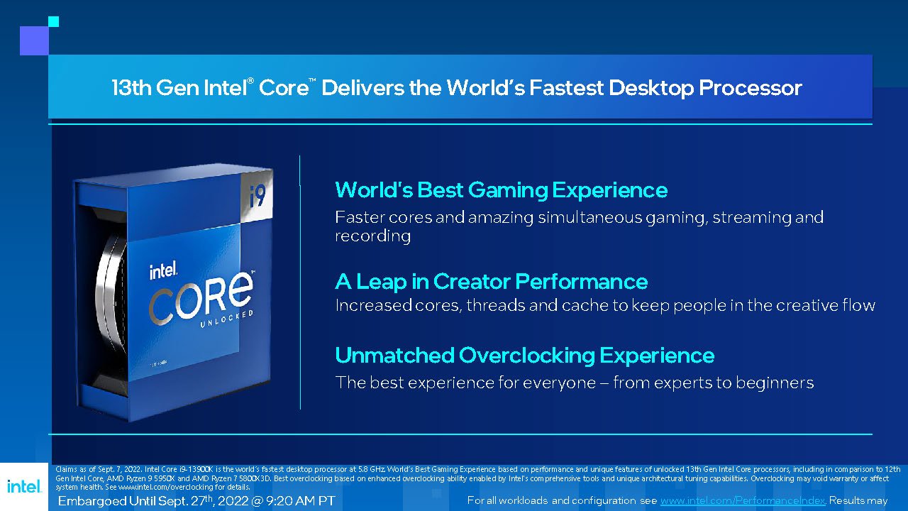 [27/09/2022] Der Core i9-13900K ist laut Intel der 