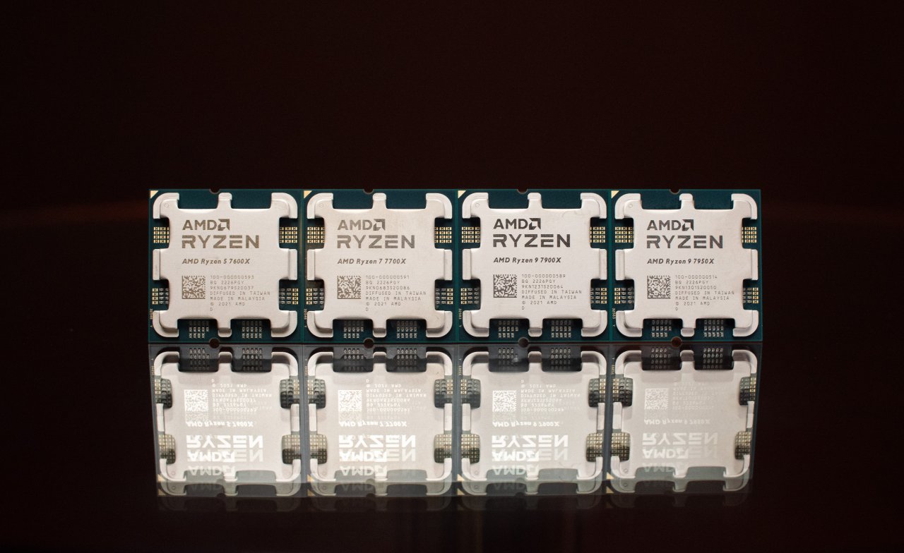 [12/09/2022] Das Zen-4-Portfolio umfasst zu Beginn vier Prozessoren: Ryzen 9 7950X, Ryzen 9 7900X, Ryzen 7 7700X und Ryzen 5 7600X.