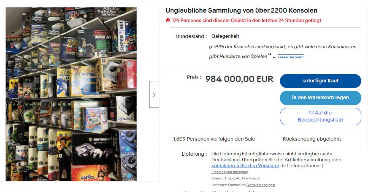 [06/09/2022] Ebay: Gigantische Sammlung mit über 2.000 Konsolen kostet knapp eine Million Euro