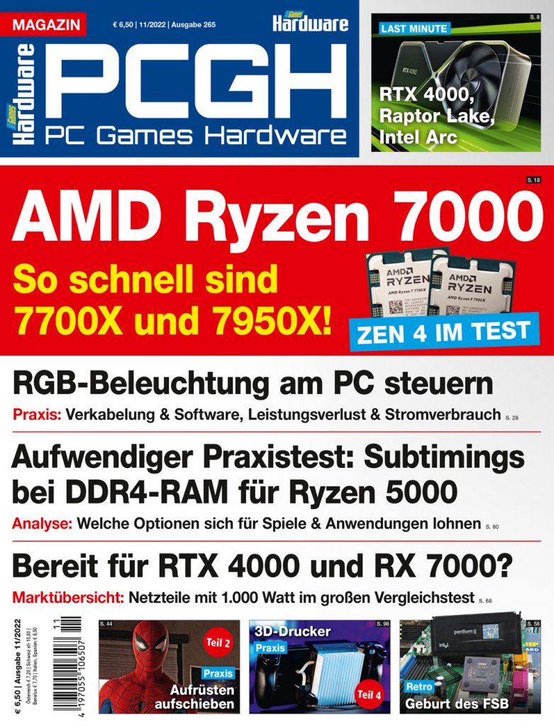 [27/09/2022] Magazin-Cover der PCGH-Ausgabe 11/22.