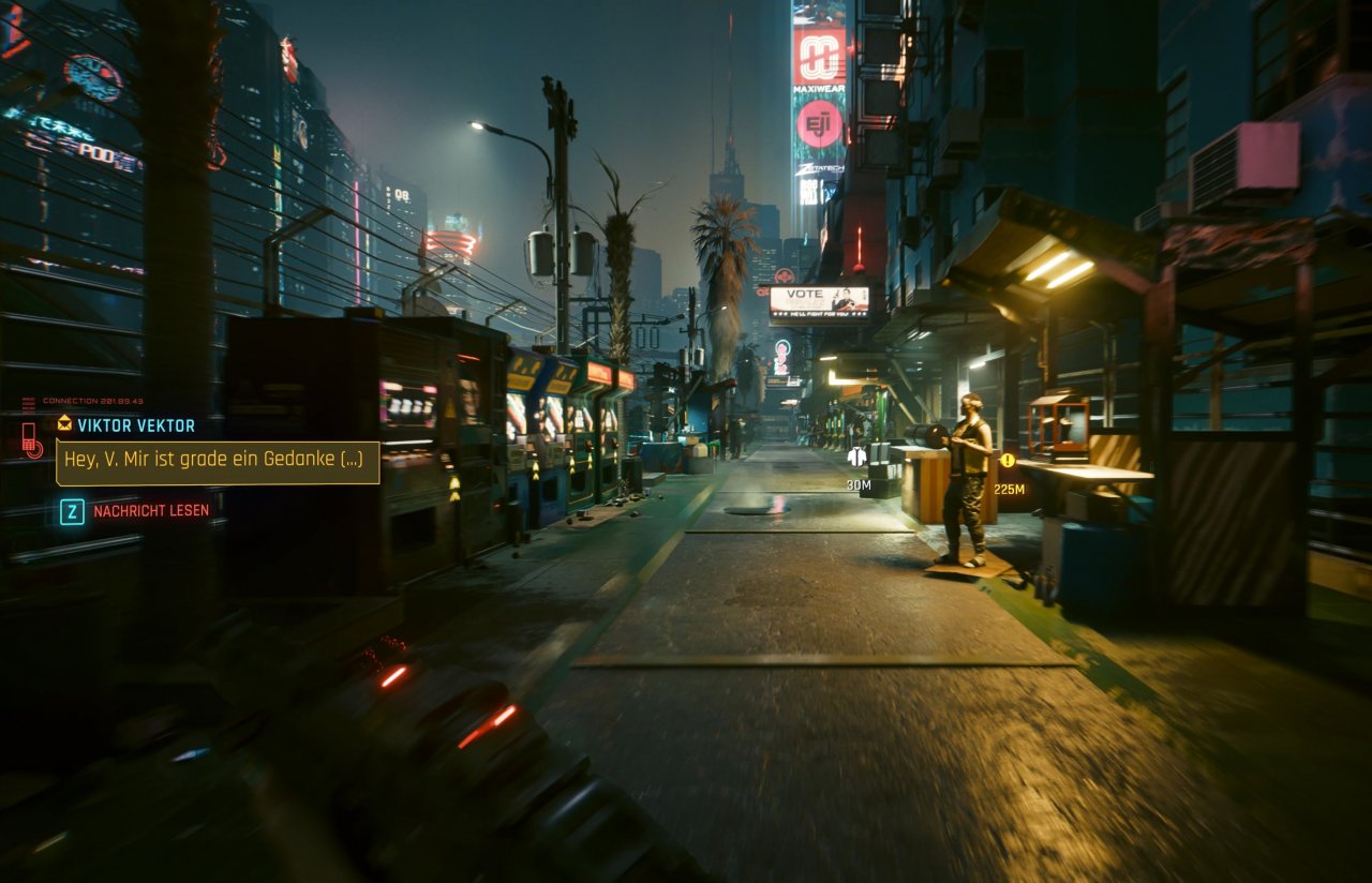 Cyberpunk - Artefakte mit DLSS 3.0 (rotes Licht, Baumstamm)