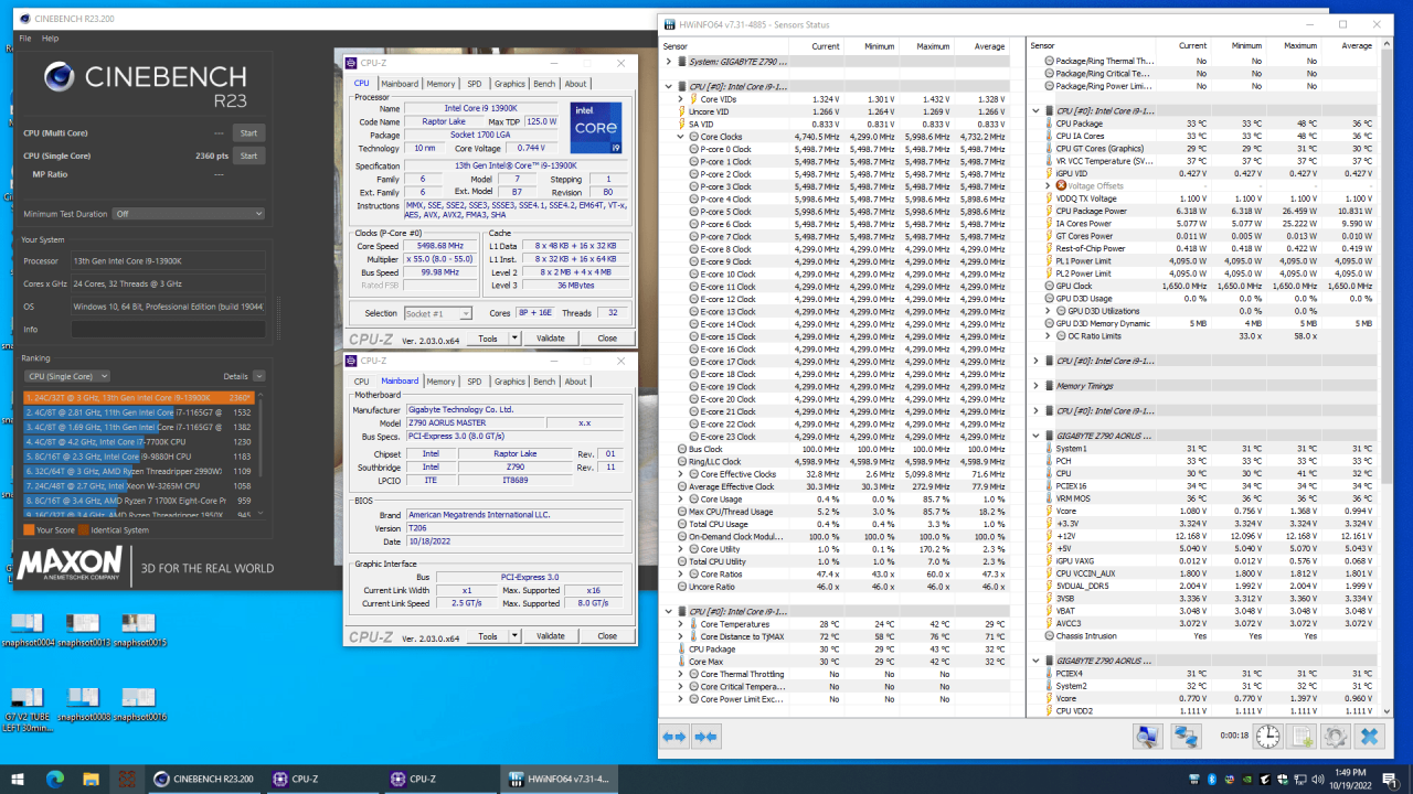 [22/10/2022] Intel Core i9-13900K mit Instant-6-GHz-Technologie