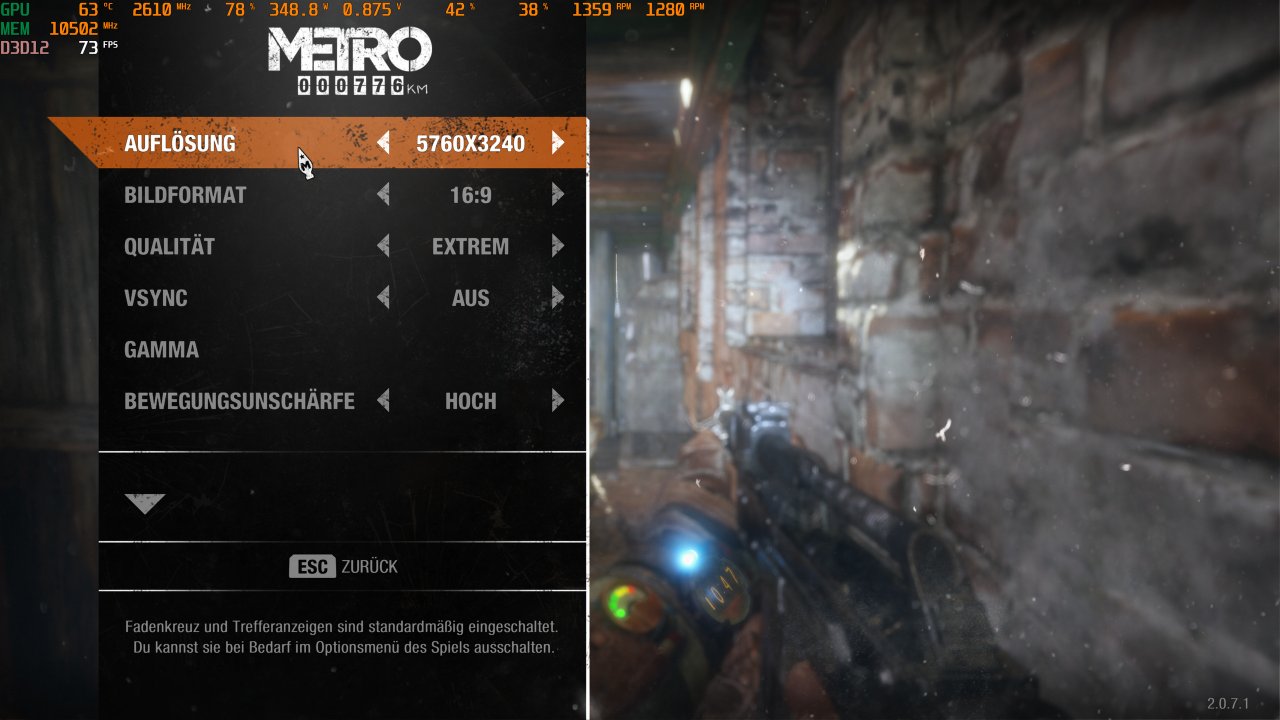 Nvidia Geforce RTX 4090 Founders Edition - Undervolting Test: Metro Exodus Enhanced Edition optimiert: 350 Watt