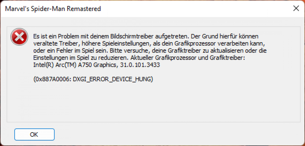 Spider Man Remastered mit v3343-Treiber: Raytracing crasht immer - gefixt mit v3445