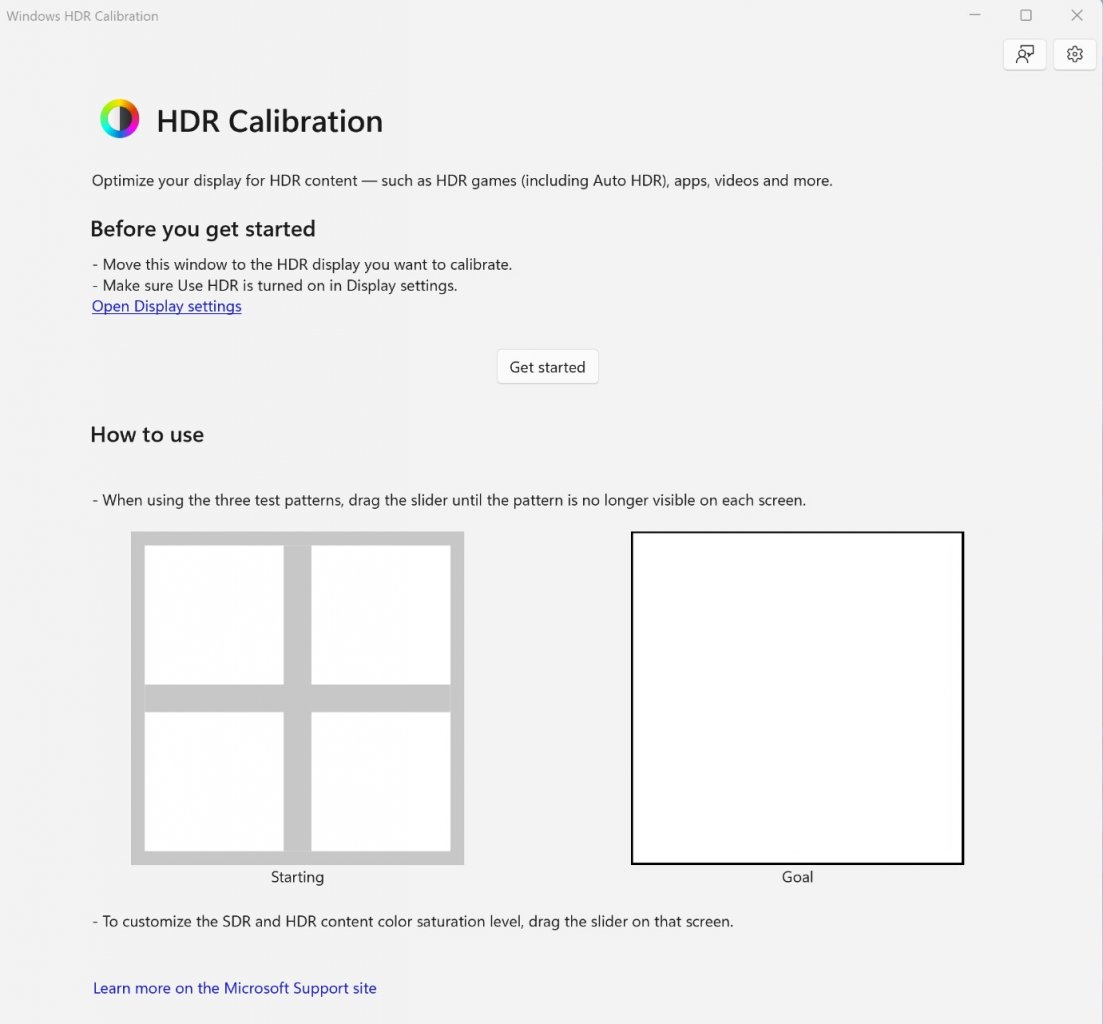 [07/10/2022] Windows HDR Calibration App für Windows 11 erfordert einen passenden HDR-Monitor oder TV mit HDR.